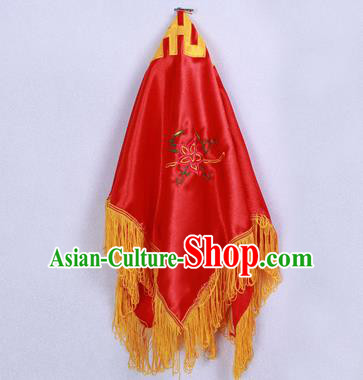 Chinese Traditional Handmade Red Bridal Veil Hair Accessories Ancient Embroidered Head Cover for Women