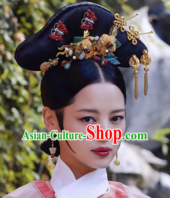 Chinese Traditional Handmade Hair Accessories Ancient Hair Clips Hairpins and Wigs for Women