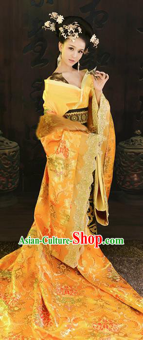 Chinese Ancient Cosplay Tang Dynasty Imperial Consort Replica Costumes Traditional Empress Hanfu Dress and Headpiece for Women
