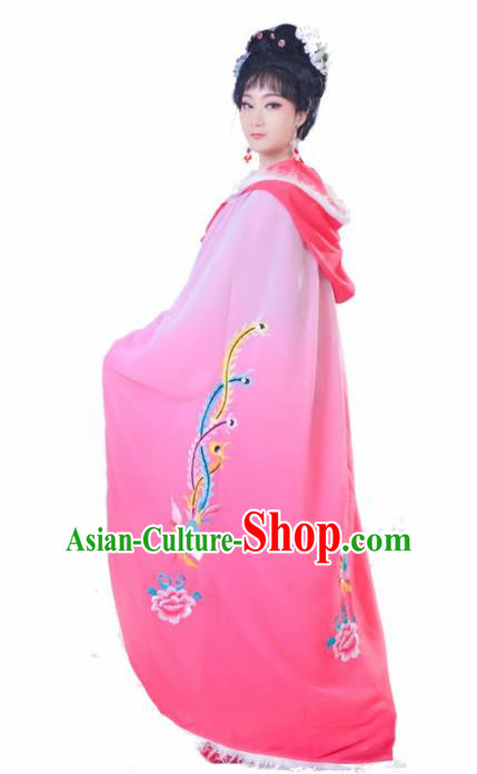 Chinese Traditional Peking Opera Actress Costumes Ancient Imperial Concubine Pink Cloak for Adults