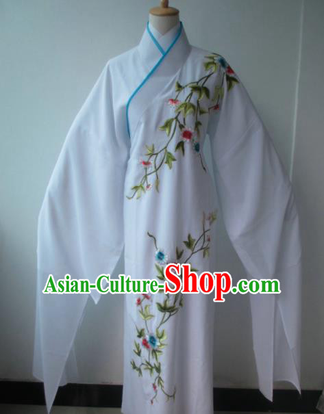 Chinese Traditional Peking Opera Niche Costume Ancient Scholar White Robe for Adults