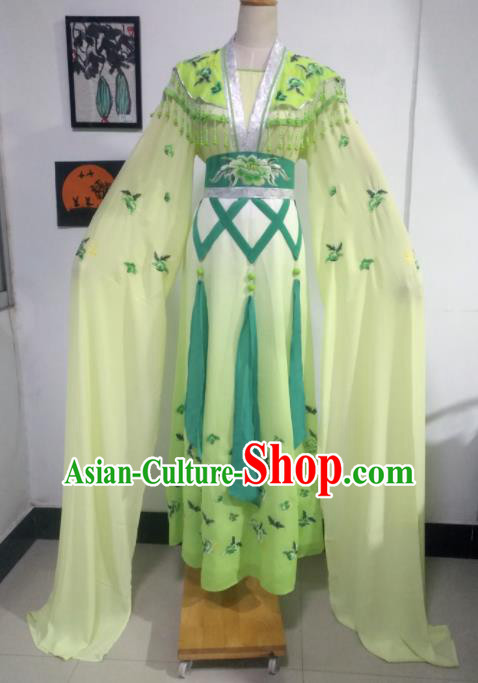 Chinese Traditional Peking Opera Costumes Ancient Nobility Lady Light Green Dress for Adults