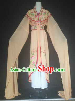Chinese Traditional Peking Opera Costumes Ancient Court Maid Apricot Dress for Adults