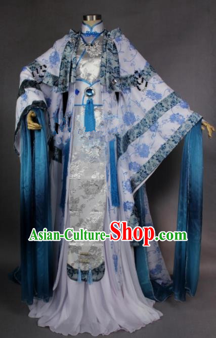 Asian Chinese Cosplay Princess Costumes Ancient Swordswoman Dress Clothing for Women