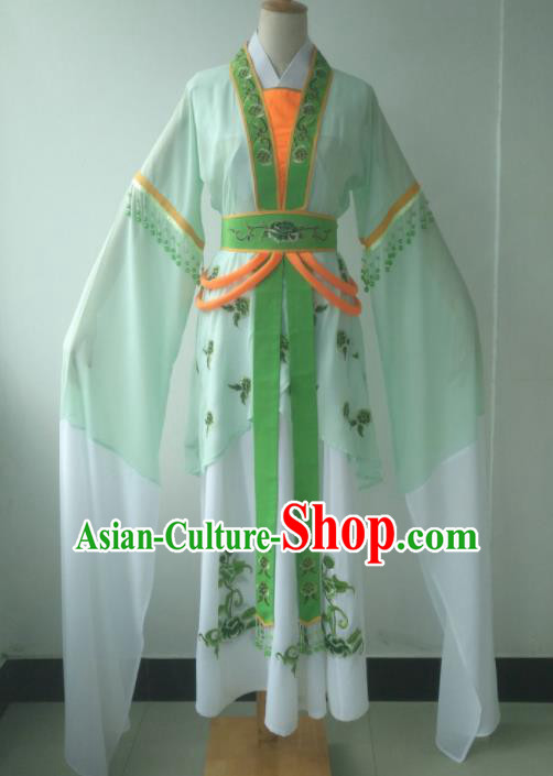 Chinese Traditional Peking Opera Maid Costumes Ancient Young Lady Embroidered Dress for Adults
