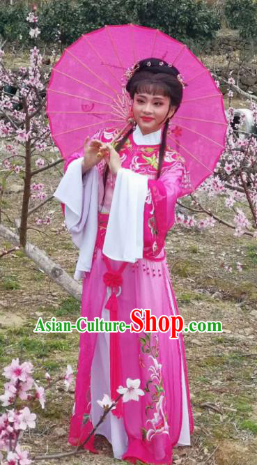Chinese Traditional Peking Opera Actress Costumes Ancient Princess Rosy Dress for Adults