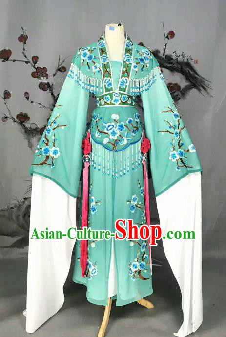Chinese Traditional Peking Opera Actress Costumes Ancient Princess Green Dress for Adults