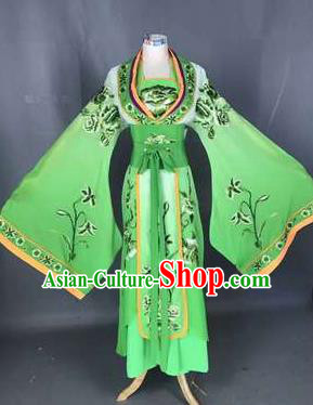Chinese Traditional Peking Opera Actress Costumes Ancient Palace Princess Green Dress for Adults