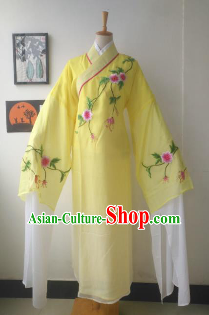 Chinese Traditional Peking Opera Niche Costume Ancient Scholar Yellow Robe for Adults