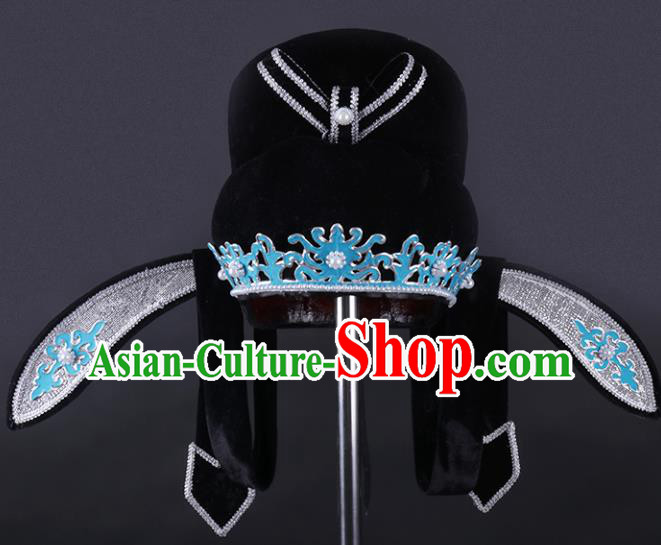 Chinese Traditional Peking Opera Niche Black Hat Ancient Gifted Scholar Headwear for Adults