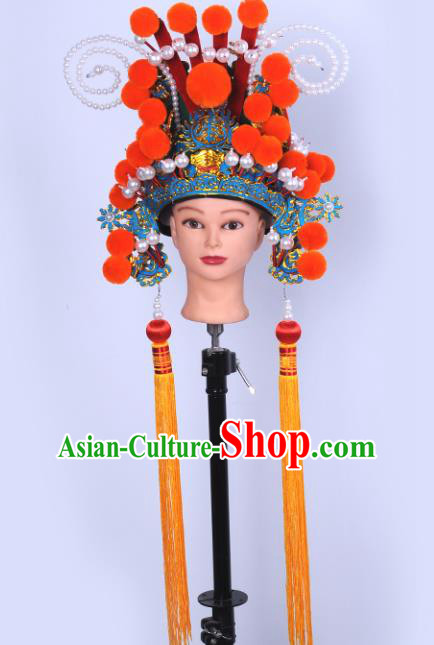 Chinese Traditional Peking Opera Chancellor Hat Ancient General Helmet for Adults