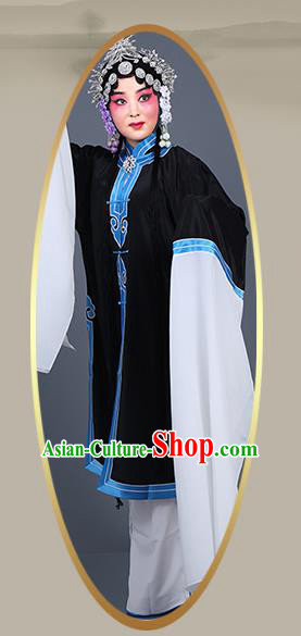 Chinese Traditional Beijing Opera Actress Costumes Ancient Young Mistress Black Dress for Adults