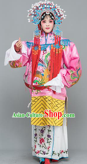 Chinese Traditional Peking Opera Diva Costumes Ancient Imperial Consort Pink Dress for Adults