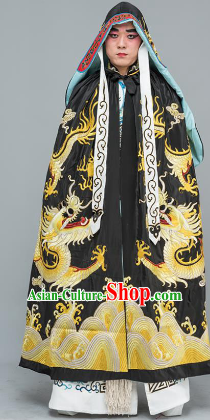 Chinese Traditional Peking Opera Takefu Costume Ancient Changing Faces Black Cloak for Adults