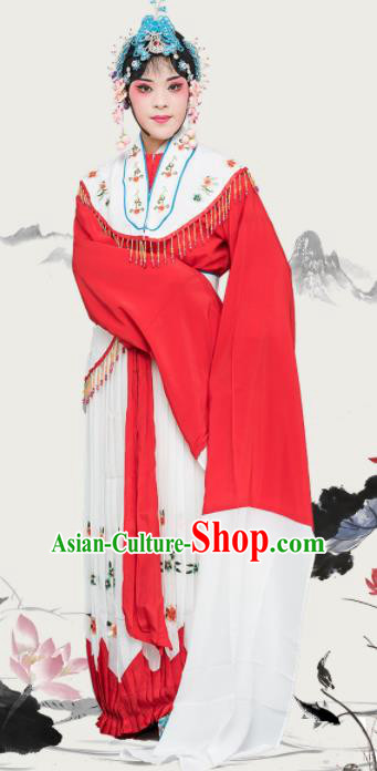 Chinese Traditional Peking Opera Diva Costumes Ancient Nobility Lady Red Dress for Adults
