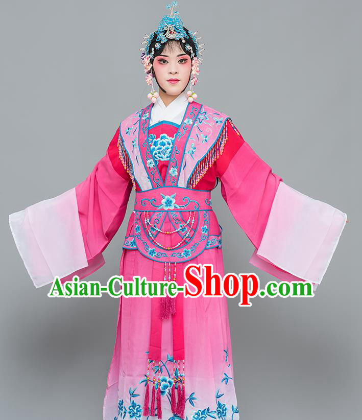 Chinese Traditional Peking Opera Nobility Lady Costumes Ancient Peri Rosy Dress for Adults