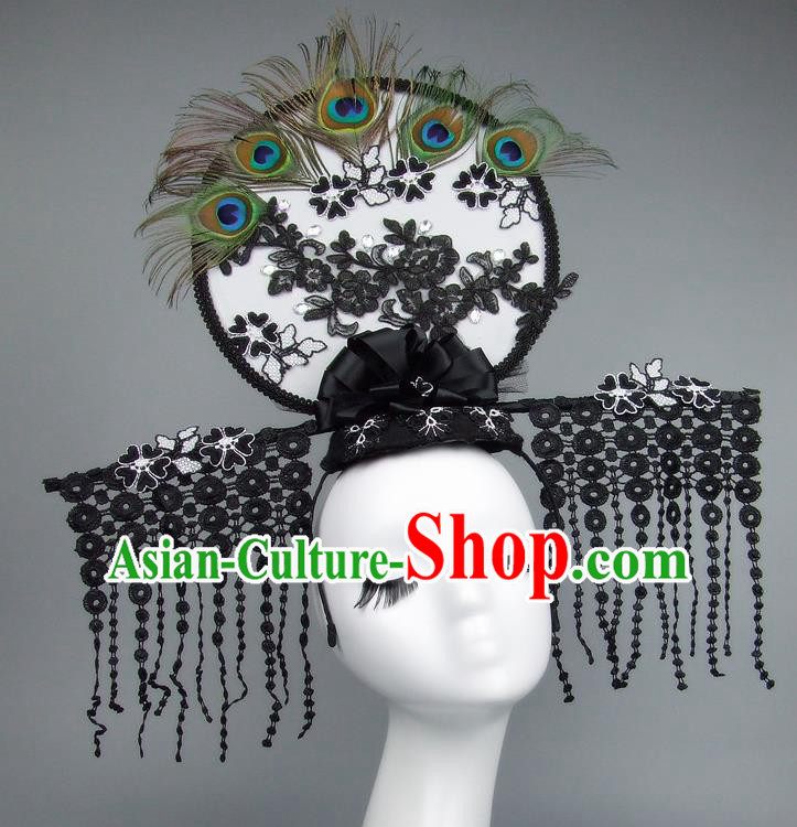 Handmade Halloween Cosplay Hair Accessories Chinese Stage Performance Tassel Hair Clasp Headdress for Women