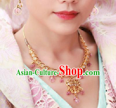 Chinese Traditional Handmade Hanfu Necklace Ancient Queen Necklet for Women