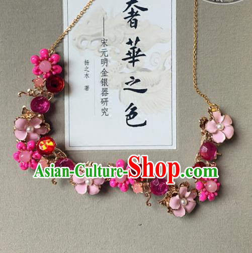Chinese Ancient Hanfu Jewelry Accessories Traditional Flowers Necklace for Women