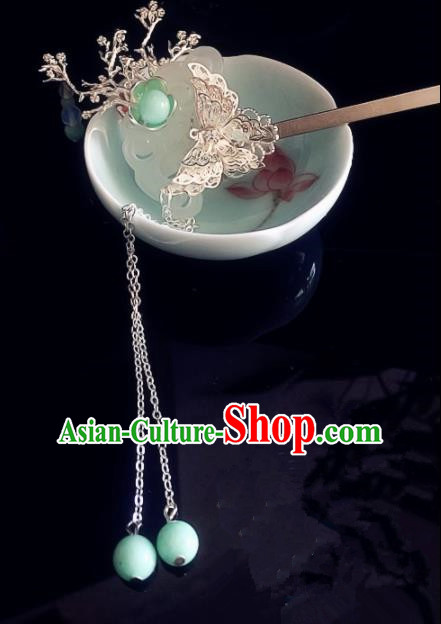 Chinese Handmade Ancient Hair Accessories Hanfu Jade Hairpins for Women