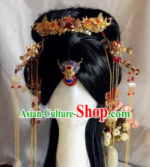 Chinese Handmade Ancient Princess Hair Accessories Phoenix Coronet Hanfu Hairpins for Women