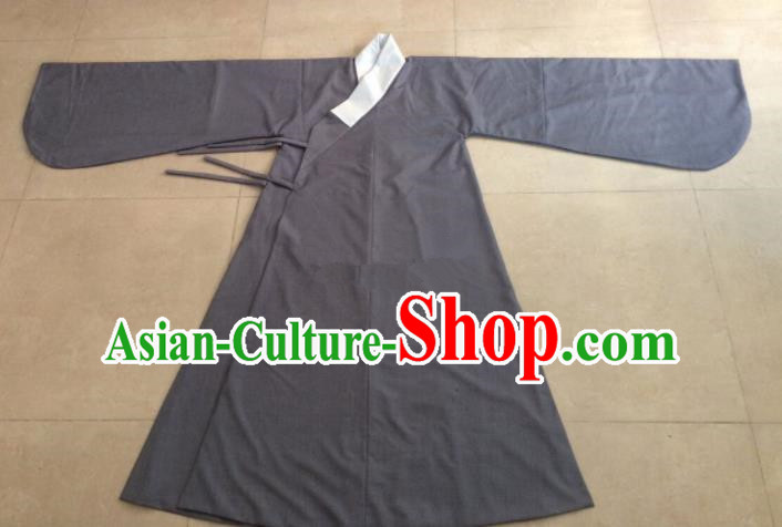 Chinese Ancient Costumes Ming Dynasty Taoist Priest Grey Robe for Men