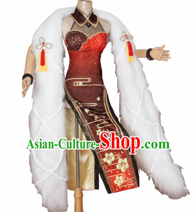 Chinese Traditional Cosplay Costumes Cheongsam Qipao Dress for Women