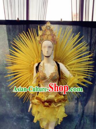 Top Grade Stage Performance Costumes Brazilian Carnival Feather Clothing and Wings Headdress for Women