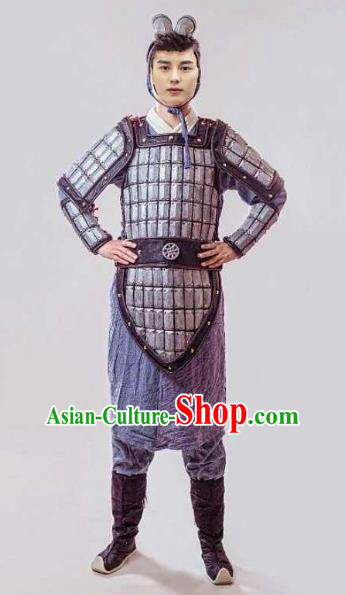 Chinese Traditional Cosplay Warrior Costumes Ancient General Swordsman Body Armour for Men