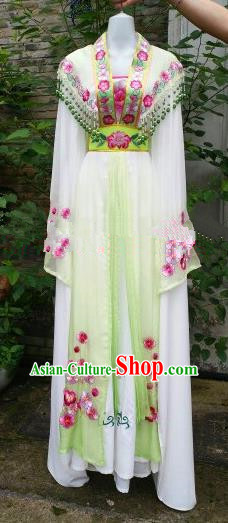 Chinese Traditional Beijing Opera Actress Costumes Ancient Nobility Lady Embroidered Green Dress for Women