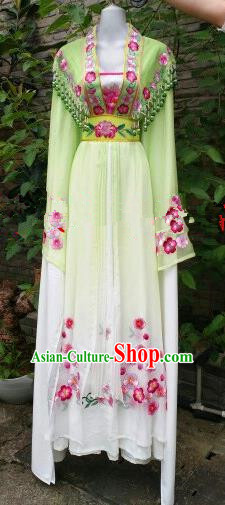 Chinese Traditional Beijing Opera Princess Costumes Ancient Nobility Lady Embroidered Green Dress for Women