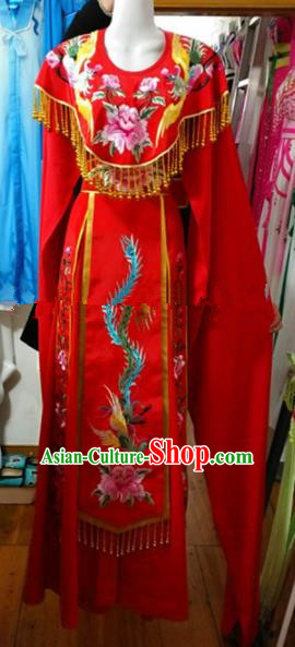 Chinese Traditional Beijing Opera Empress Red Dress Ancient Peri Embroidered Costumes for Women