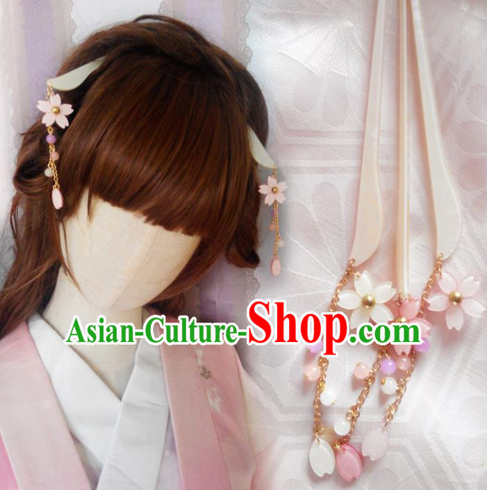 Japanese Traditional Geisha Courtesan Furisode Kimono Ancient Yukata Hair Accessories Hairpins for Women