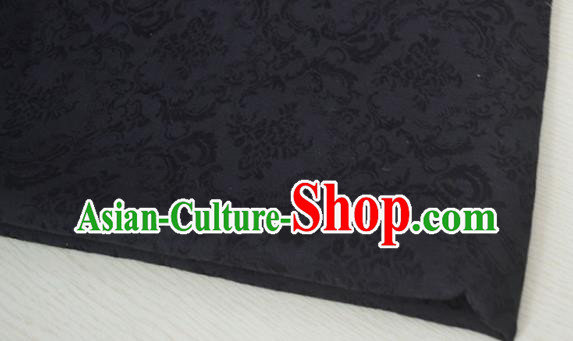 Chinese Royal Black Brocade Palace Style Traditional Pattern Design Silk Fabric Chinese Fabric Asian Material