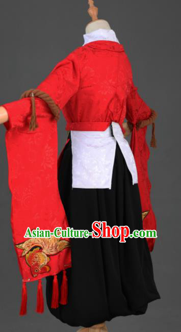 Ancient Chinese Cosplay Costume Chinese Shoes Traditional China Swordsman Clothing and Jewelry Accessories