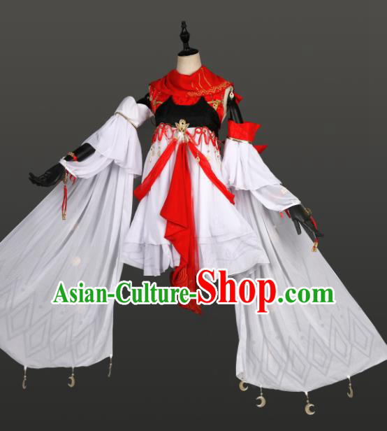 Traditional Chinese Cosplay Swordswoman Hanfu Dress Ancient Peri Costume for Women