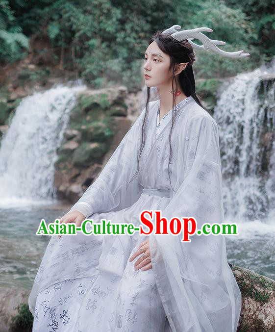 Chinese Jin Dynasty Handsome Nobility Childe Embroidered Costumes Ancient Swordsman Hanfu Clothing for Men