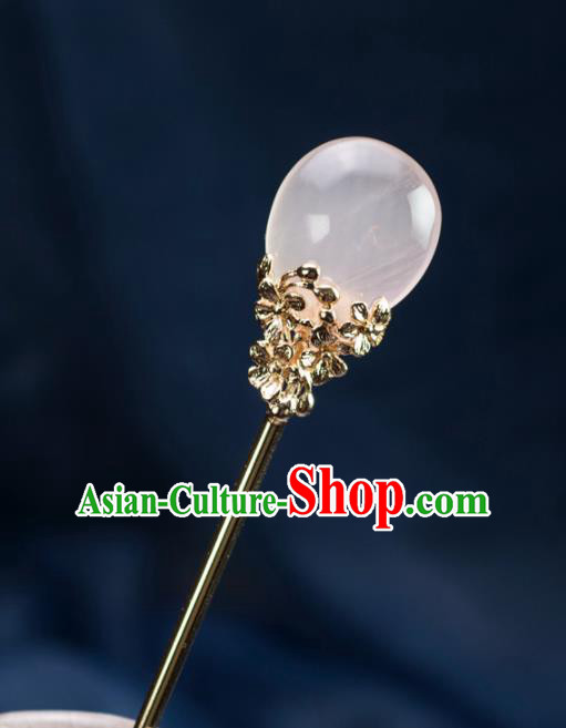 Chinese Traditional Hanfu Hair Accessories Ancient Rose Crystal Hairpins for Women