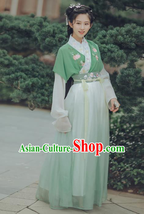 Chinese Ancient Ming Dynasty Nobility Lady Hanfu Dress Traditional Embroidered Costumes for Women
