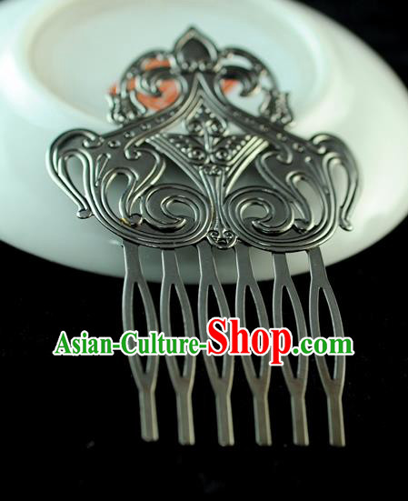 Chinese Traditional Hanfu Black Hair Comb Hair Accessories Ancient Classical Hairpins for Women