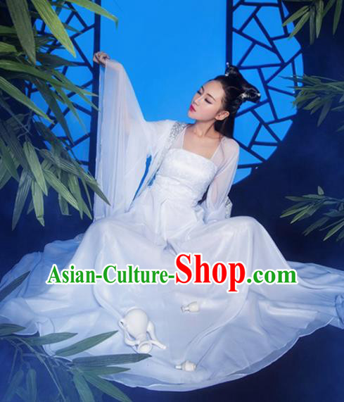 Chinese Ancient Peri Hanfu Dress Traditional Tang Dynasty Imperial Concubine Embroidered Costumes for Women