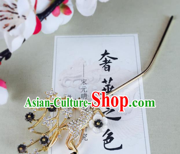Chinese Classical Crystal Deer Hairpins Traditional Ancient Hair Clip for Women