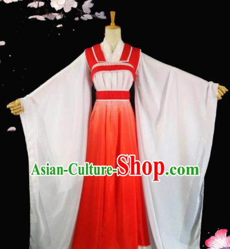Chinese Ancient Princess Red Hanfu Dress Peri Costumes for Women