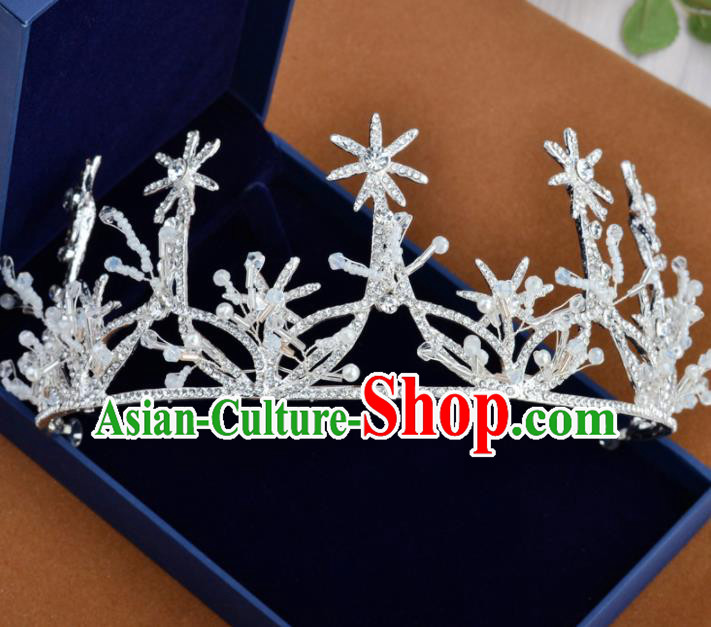 Handmade Bride Crystal Hair Accessories Wedding Royal Crown for Women