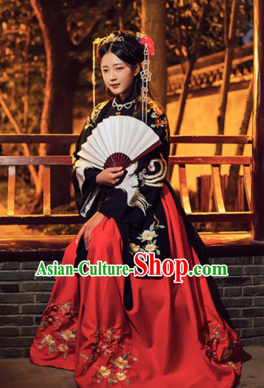 Chinese Ming Dynasty Hanfu Dress Traditional Ancient Princess Embroidered Costumes for Women
