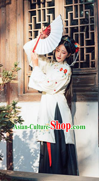 Chinese Ming Dynasty Nobility Lady Hanfu Dress Traditional Ancient Princess Embroidered Costumes for Women