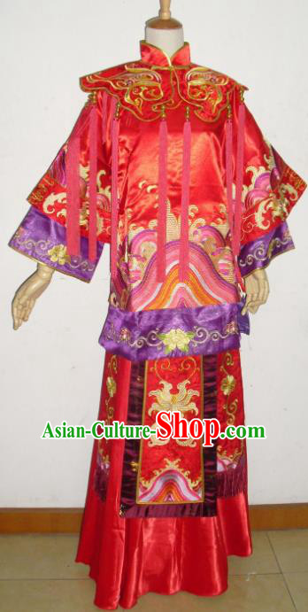 Chinese Traditional Xiuhe Suit Wedding Red Dresses Ancient Bride Embroidered Costumes for Women
