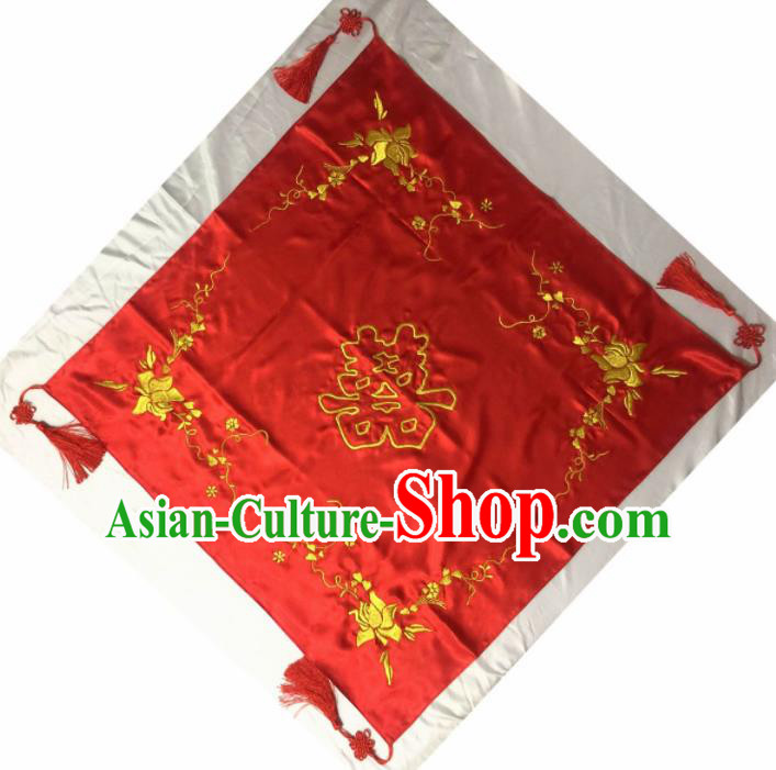 Chinese Traditional Wedding Supplies Red Veil Bride Headdress Red Curtain Ancient Costumes