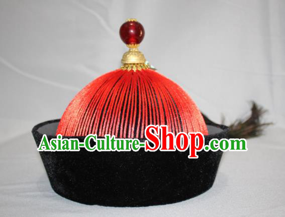 Chinese Traditional Qing Dynasty Mandarin Ancient Minister Hat for Men