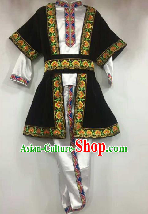 Chinese Traditional Folk Dance White Costumes Uigurian Minority Dance Clothing for Men